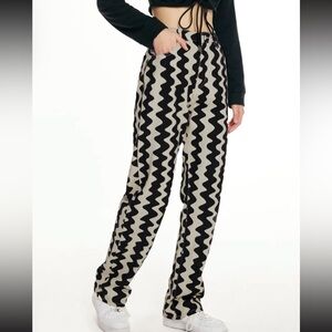 Cider MID RISE WAVY RETRO STRAIGHT LEG TROUSERS